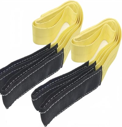Herstelriemen Set - Trekbanden - Voertuig Berging - Versterkte Lussen - 2 x 6 Voet - Geel Zwart