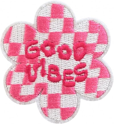 Good Vibes Bloem Strijk Embleem - Opstrijkbare geborduurde patch - Kleding Patch - Versiering Voor Kleding - Iron On - Doe-het-zelf-accessoires - Naai op geborduurde applicatie