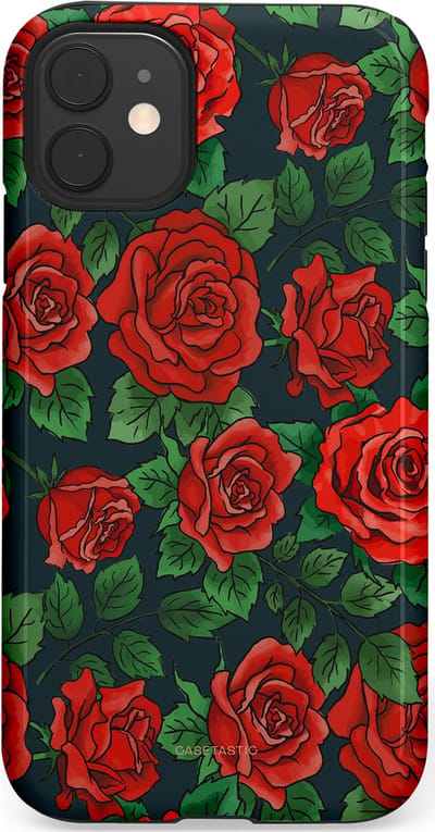 Casetastic Hoesje Geschikt voor Apple iPhone 11 - Stijlvolle Beschermende Duo-layer Case - Rozen rood