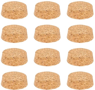 Dailygoods- Kurkstoppen 12 Stuks - Conische Kurk - Vervangende Kurken - Natuurlijk Hout - 52,5 mm - Doe-het-zelf Handwerk