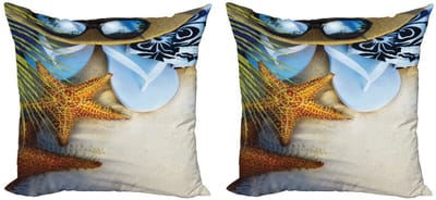 ABAKUHAUS Strandkussenhoes-set 2x40x40 cm – microvezel, dubbelzijdig