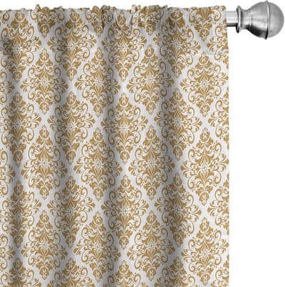 ABAKUHAUS Gordijnen – 2x75x175 cm – Geometrisch – Karamel en Wit