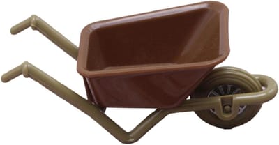 Miniatuur Kruiwagen - Poppenhuis Decoratie - Tuin Decoreren - Glad Materiaal - 9 x 4 cm - Bruin