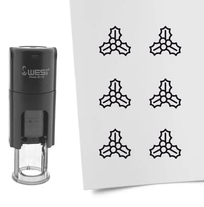 CombiCraft Stempel mistletoe 10mm rond zwarte inkt - per 1 stuk