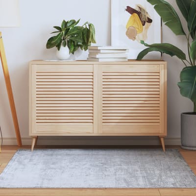 vidaXL - Kastdeuren - met - lamellen - 2 - st - 61,5x59,4 - cm - massief - grenenhout