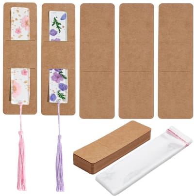 MTTproducts- Bladwijzer 120 Stuks - Kraftpapier - DIY Bladwijzers - Blanco Houder - OPP Cellofaanzakken - 60 Stuks - Bookmark
