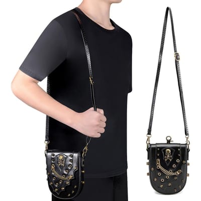 Middeleeuwse Retro PU Zware Industrie Dumpling Tas, Een Niche Originele Dames Schoudertas Crossbody Mobiele Telefoon Muntportemonnee black