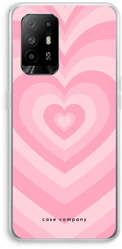 Case Company® - Hoesje geschikt voor Oppo A94 5G hoesje - Hart Roos - Soft Cover Telefoonhoesje - Bescherming aan alle Kanten en Schermrand
