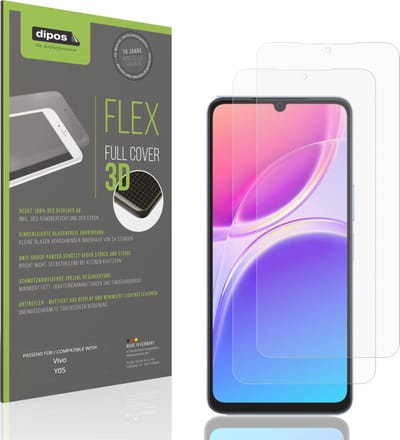 dipos FLEX – 2x Matte Screenprotector geschikt voor Vivo Y05 | Volledige Schermbescherming | Case-Friendly