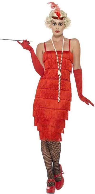 Smiffys - Flapper Kostuum - S - Rood