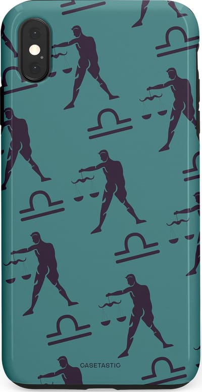 Casetastic Hoesje Geschikt voor Apple iPhone Xs Max - Stijlvolle Beschermende Duo-layer Case - Zodiak weegschaal