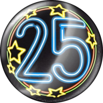 Paper Dreams Button 25 Neon 5,5 Cm Zwart