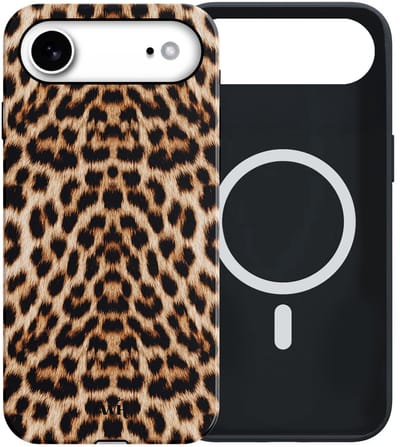 xoxo Wildhearts siliconen hoesje geschikt voor iPhone 17 Air MagSafe hoesje - Wild Thing - Double Layer - Magnetisch telefoonhoesje - Magneet case - Backcover met dubbele beschermlaag - Luipaard print - Tijger print - Dierenprint - Tijgerprint