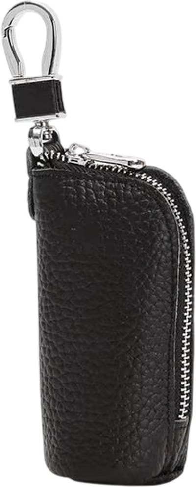 Mini Sleuteletui Unisex – Compact Sleutelhoesje met Rits – Sleuteltas voor Autosleutel en Huissleutels – Sleutel Organizer – Draagbaar Sleutelzakje voor Mannen en Vrouwen - ZWART