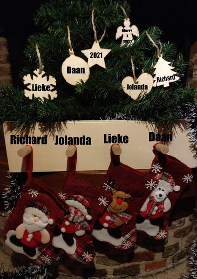 Gepersonaliseerde kerstballen 6stuks  - 8cm - Gepersonaliseerd - Eigen naam - Kerstmis - December - Tip - naam cadeau - Kerstboom - Ster - Engel - Ster - Sneeuwvlok