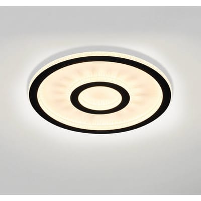 Searchlight LED plafondlamp Roundel, wit/zwart, Ø 35 cm, ijzer/acryl