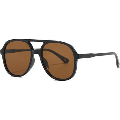 Unisex Modieuze Dubbele Brug Zonnebril Buiten Sport Vissen Rijden Zonnescherm Zonnebril Groot Frame Ellips Goggle black