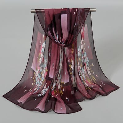Zomer Chiffon Bedrukte Sjaal Modieuze Decoratie Dames Sjaal Veelzijdige Nekbescherming Sjaal 150-45cm gray