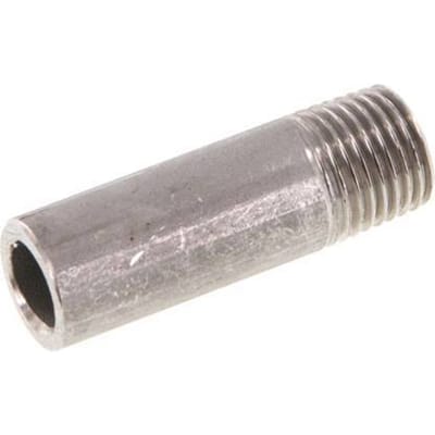 R 1/4'' Buitendraad x 13.5mm RVS Pijpnippel met Las uiteinde 20 Bar DIN 2982 - 40mm