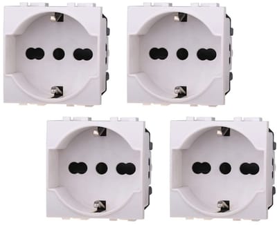 Schuko-stopcontact 2P+T 16A - 4 Stuks, Wit