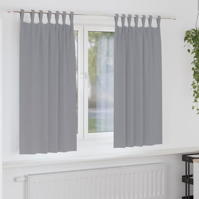 vidaXL Zwart-out Gordijnen met Ringen 2 st Lichtgrijs 175 x 140 cm