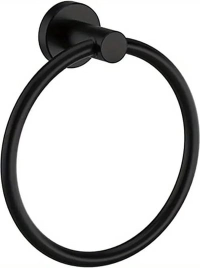Waledano® Handdoekring, Handdoekbeugel, Handdoekrek, Handdoekhouder, Eenvoudig te Monteren, Hangend, Zwart