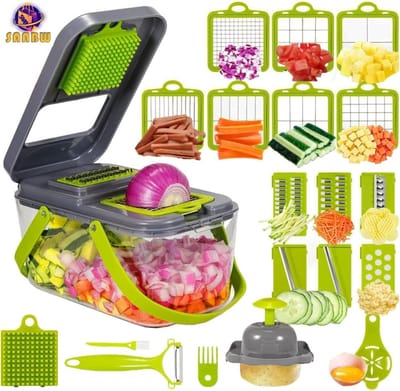 Mandoline - Multifunctionele Groentesnijder Met Opbergbox - Handmatig groentensnijder - hakmolen - mandoline keukensnijder - groentesnijder - mandolines - 49830