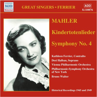 Kathleen Ferrier, Vienna Philharmonic Orchestra - Mahler: Kindertotenlieder | Symphony No..4 (CD)