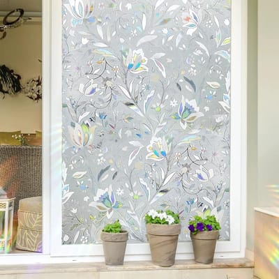 Raamfolie - Privacyfolie - Privacy creëren - Zonder lijm - 50 x 140 cm - Tulp