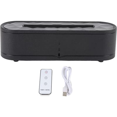 Vlamdiffuser met Afstandsbediening Kleurrijk Stil USB Vlam Essentiële Olie Diffuser Luchtbevochtiger voor zwart
