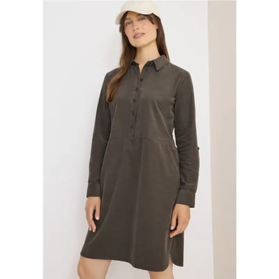 Corduroy jurk in effen kleur