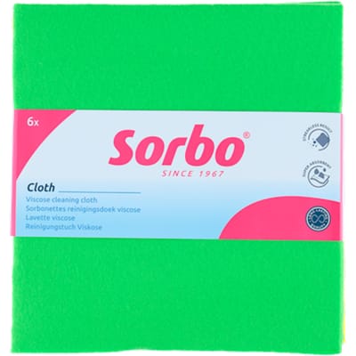 Sorbo Sorbonettes - Groene Schoonmaakdoeken - Set van 6 Stuks - 38x38 cm - Absorberend en Wasbaar