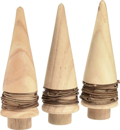 Mini kerstboom houtdecoratie natuurlijke tafeldecoratie H13,5cm 3 stuk