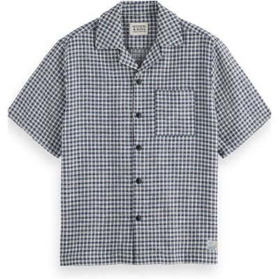 Scotch & Soda Relaxed Fit Short Sleeve Jacquard Shirt Blue Diamond Taglia: S | Camicie Casual Outlet | Uomo | Blu
