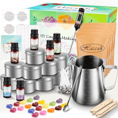 Complete Kaarsen Maakset met 6 Geuren en Kleurstoffen – DIY Handwerk Kit voor Volwassenen en Kinderen