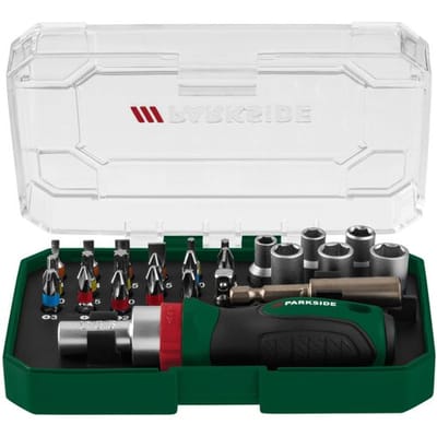 PARKSIDE Ratel-bitset, bitset of bit- en dopsleutelset (Bit- en dopsleutelset 6,3 mm)