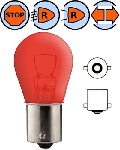Remlicht Lamp - Achterlicht Peer - Voertuig Verlichting - Hoge Kwaliteit - 2.4 x 2.6 cm - Rood