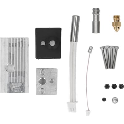 Extruder Verwarmingsblok Kit Aluminium Verwarmingsblok Messing Nozzle Bimetalen Heatbreak Kit met Koellichaam white