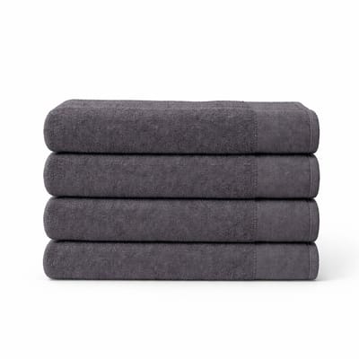 Saphira FRESH Handdoeken – 30x50 cm – Set van 4 – Antraciet – 100% Katoen – Ultra Zacht – Hoog Absorptievermogen – Sneldrogend – Hotelkwaliteit