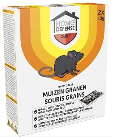 Home Defense muizengranen Magik Grain met muizenlokdoos (2 stuks) - Effectief Muizenlokdoosje - Met gratis cheatsheet
