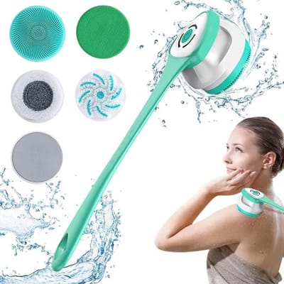 Body Brush Bath Brush Back Brush 5 Attachments - Long Handle Ip67