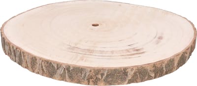 HBX Natural Living Kaarsenbord/decoratie dienblad - houten boomschijf - D39 x H3 cm - rond - tafeldecoratie schaal