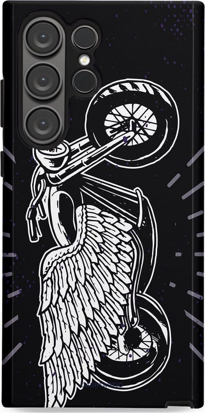 Casetastic Hoesje Geschikt voor Samsung S23 Ultra - Stijlvolle Beschermende Duo-layer Case - Retro highway