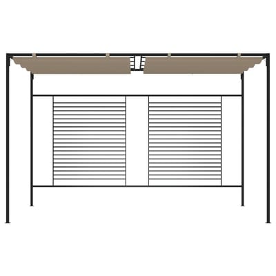 vidaXL Prieel met uittrekbaar dak 180 g/m² 3x4x2,3 m taupe