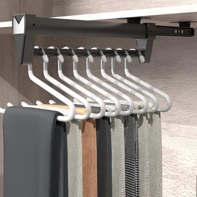 Schuifbroekhouder voor Kledingkasten - Verstelbare 25-61 cm - Ideaal voor Organisatie en Ruimtebesparing