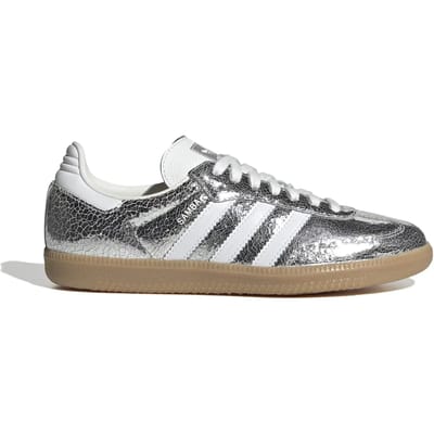 adidas Samba OG Pack Métallique Craquelé - Argent Baskets Femme Argent-Métallique Chaussures-Blanc Blanc Cassé JR0035 35½ gray