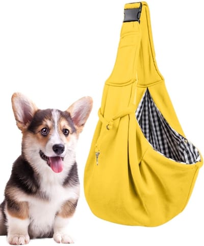 Huisdier Draagtas - Hondentas Katten - Onderweg Reizen - Handsfree Ontwerp - 26.5cm Lengte - Geel