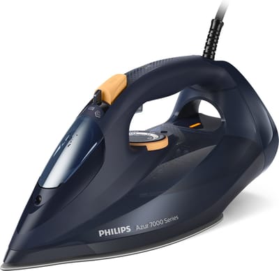 Philips Stoomstrijkijzer DST7060/20 - 3000W - SteamGlide Elite-zoolplaat - Quick Calc Release functie - Zelfreinigend - Verticaal Strijken Mogelijk - Lang Snoer - Druppelstop - Blauw / Geel