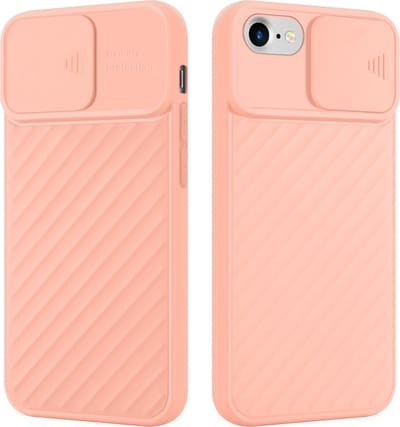 Cadorabo Hoesje geschikt voor Apple iPhone 7 / 7S / 8 / SE 2020 in Mat Roze - Beschermhoes van flexibel TPU-silicone en met camerabescherming Case Cover Etui