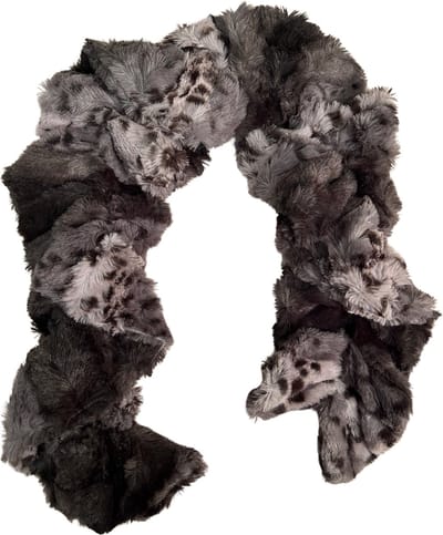 Fashionable Fleece Dames Sjaal / Thermo Scarf | Lange Warme Sjaal - Wit-Gestipt